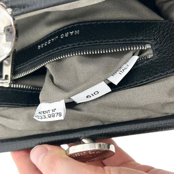 Marc Jacobs Stam Black Patent Leather Quilted Handbag - Picture 10 of 13